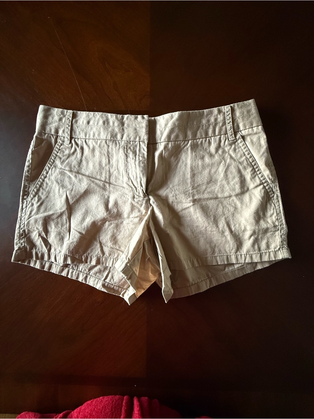 J. Crew Tan Chino Shorts "100% Cotton Broken In" - Women's Size 6